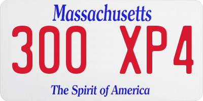 MA license plate 300XP4