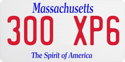 MA license plate 300XP6