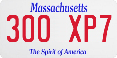 MA license plate 300XP7