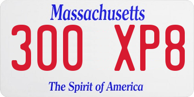 MA license plate 300XP8