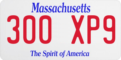 MA license plate 300XP9