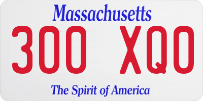 MA license plate 300XQ0