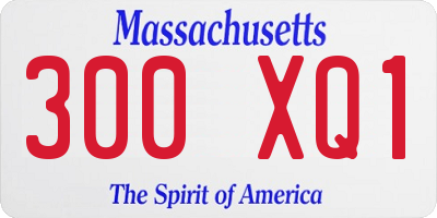 MA license plate 300XQ1