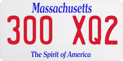 MA license plate 300XQ2