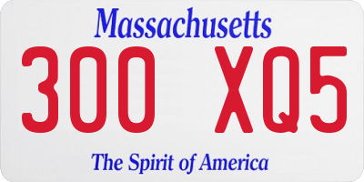 MA license plate 300XQ5