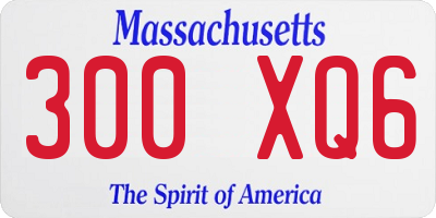 MA license plate 300XQ6