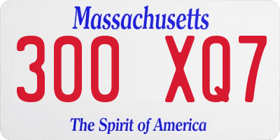 MA license plate 300XQ7