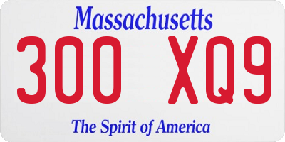 MA license plate 300XQ9