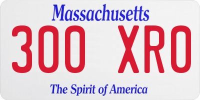 MA license plate 300XR0