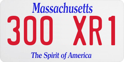 MA license plate 300XR1