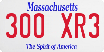 MA license plate 300XR3