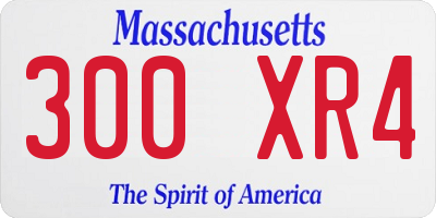 MA license plate 300XR4