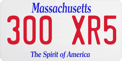 MA license plate 300XR5