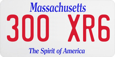 MA license plate 300XR6