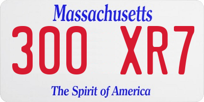 MA license plate 300XR7