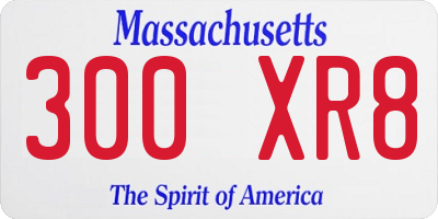 MA license plate 300XR8