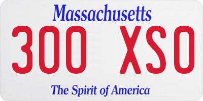 MA license plate 300XS0