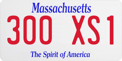 MA license plate 300XS1
