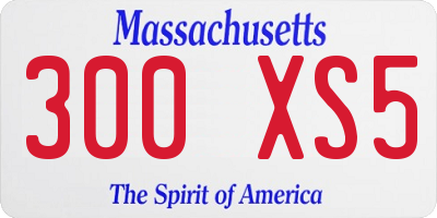 MA license plate 300XS5