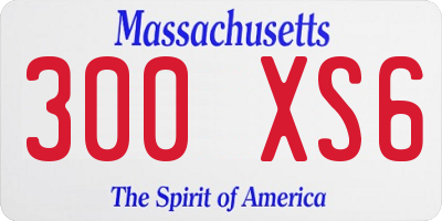 MA license plate 300XS6