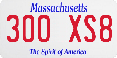MA license plate 300XS8