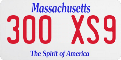 MA license plate 300XS9