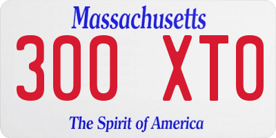 MA license plate 300XT0