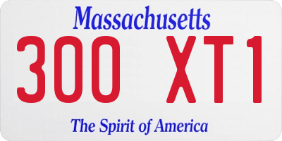 MA license plate 300XT1