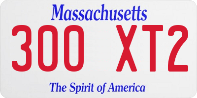 MA license plate 300XT2