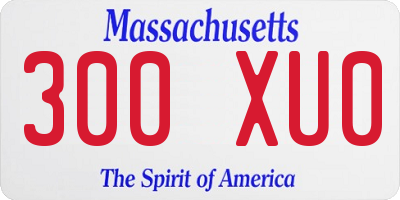 MA license plate 300XU0