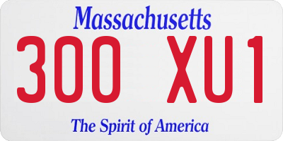 MA license plate 300XU1