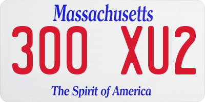 MA license plate 300XU2