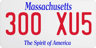 MA license plate 300XU5