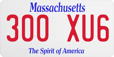 MA license plate 300XU6