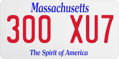 MA license plate 300XU7