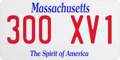 MA license plate 300XV1