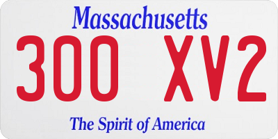 MA license plate 300XV2