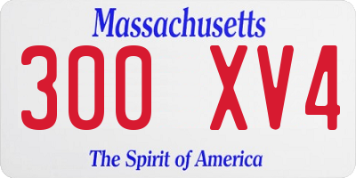 MA license plate 300XV4