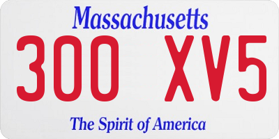 MA license plate 300XV5