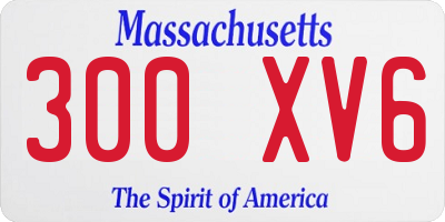 MA license plate 300XV6
