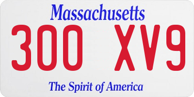 MA license plate 300XV9