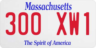 MA license plate 300XW1