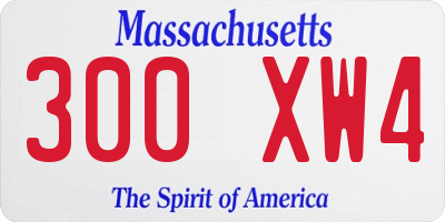 MA license plate 300XW4