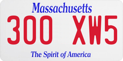 MA license plate 300XW5