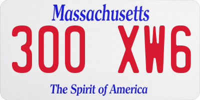 MA license plate 300XW6