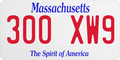 MA license plate 300XW9