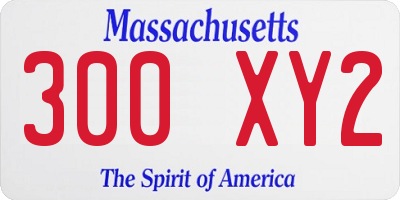 MA license plate 300XY2
