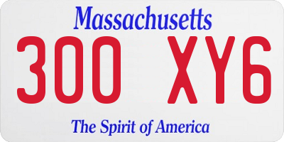 MA license plate 300XY6