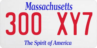 MA license plate 300XY7
