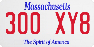 MA license plate 300XY8